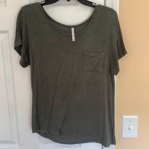 Sage Green Tee with Pocket